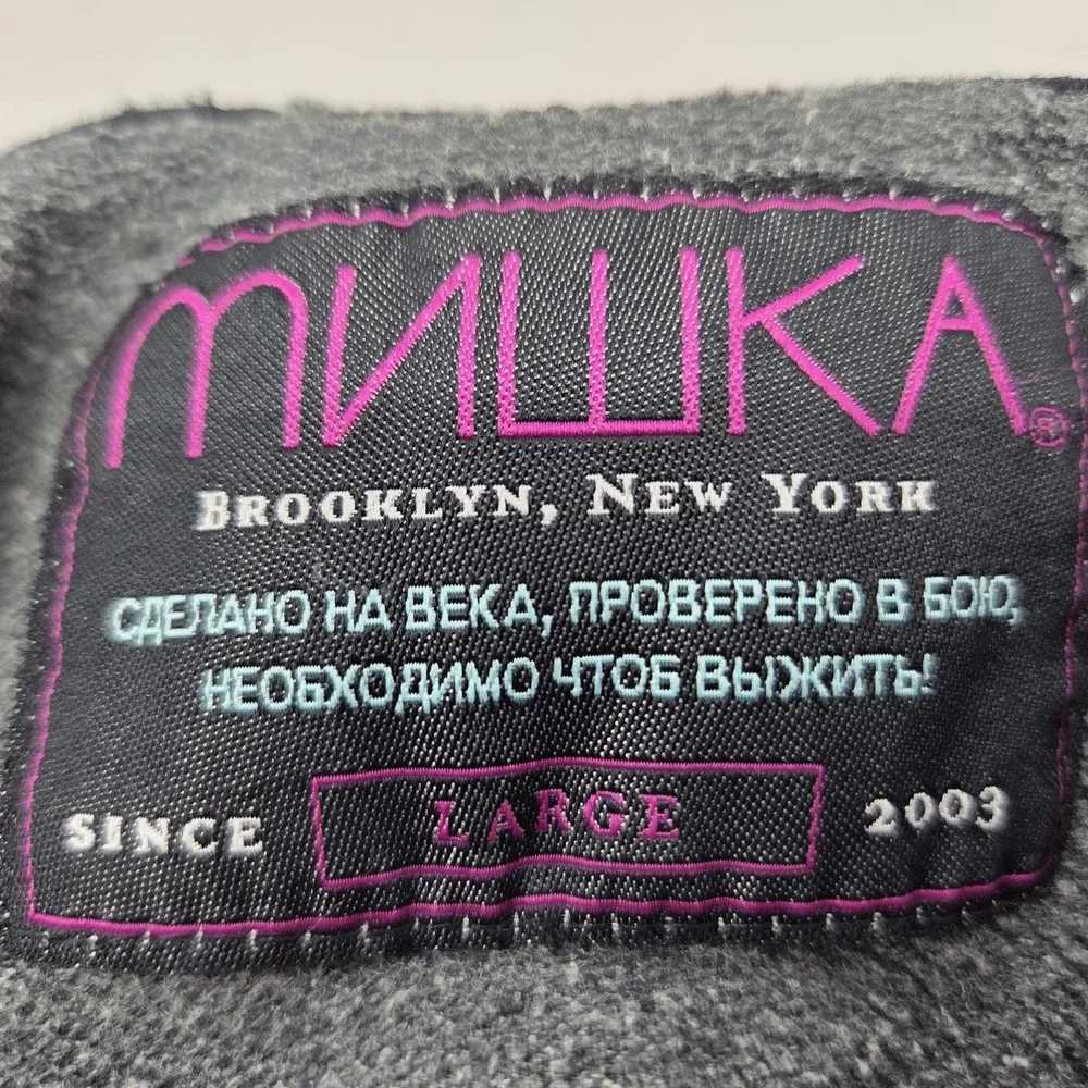 MNWKA NYC Eyeball Hoodie Mens Large Keep Watch Big Eye Side Zip‎ Gray Streetwear